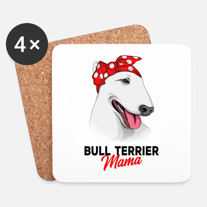 Bullterrier - Untersetzer (4er-Set) - Weiß