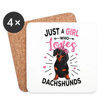 dachshund - Coasters (set of 4) - white - Front