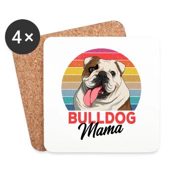English bulldog - Coasters (set of 4) - white - Front