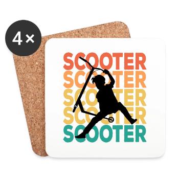 Scooter - Untersetzer (4er-Set) - Weiß - Vorne