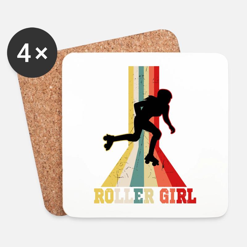 Rollschuhe - Untersetzer (4er-Set) - Weiß