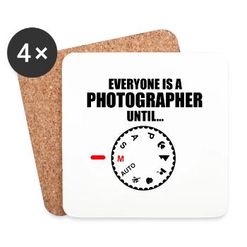 photographer - Coasters (set of 4) - white - Front