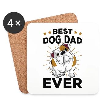 Englische Bulldogge - Untersetzer (4er-Set) - Weiß - Vorne