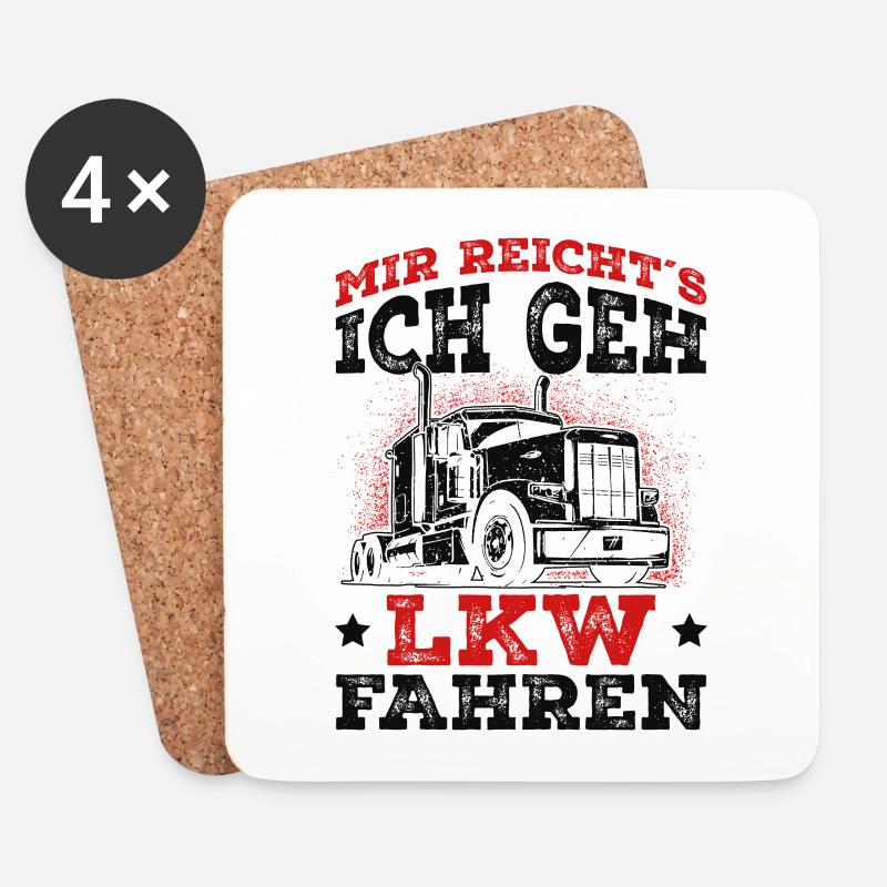 LKW Fahrer - Untersetzer (4er-Set) - Weiß