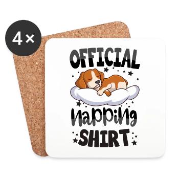 Beagle - Dessous de verre (lot de 4) - blanc - Devant