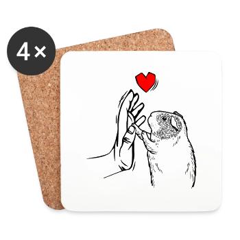 Hamster - Untersetzer (4er-Set) - Weiß - Vorne