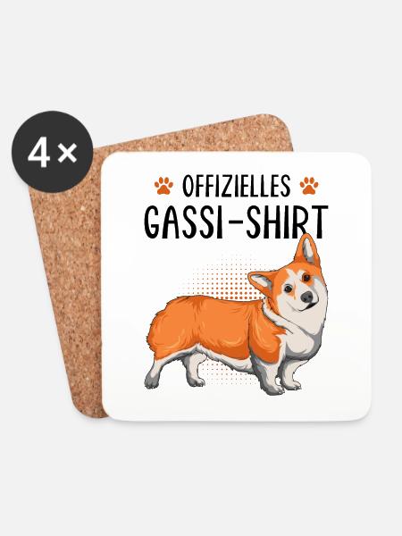 Corgi - Untersetzer (4er-Set) - Weiß