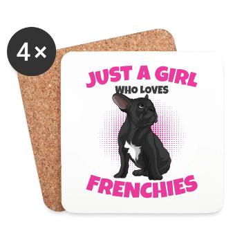 French Bulldog - Coasters (set of 4) - white - Front