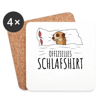 Erdmännchen - Untersetzer (4er-Set) - Weiß - Vorne