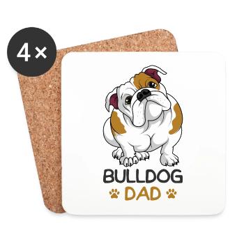 English Bulldog - Coasters (set of 4) - white - Front