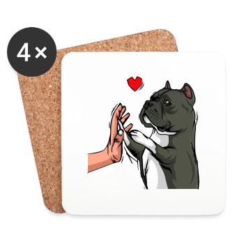 American Bully amour chiens Maman - Dessous de verre (lot de 4) - blanc - Devant