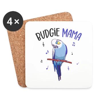 budgerigar - Coasters (set of 4) - white - Front