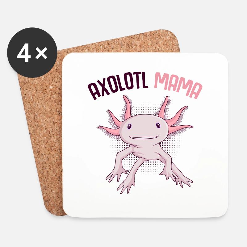 Axolotl - Untersetzer (4er-Set) - Weiß