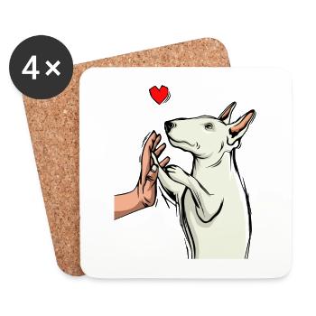 Bullterrier Liebe Mama Bull Terrier Hunde - Untersetzer (4er-Set) - Weiß - Vorne