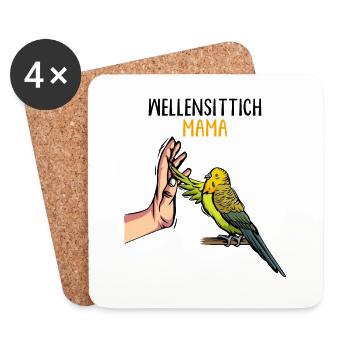 Wellensittich Mama Vogelbesitzerin - Untersetzer (4er-Set) - Weiß - Vorne