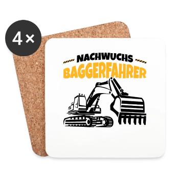 Bagger - Untersetzer (4er-Set) - Weiß - Vorne