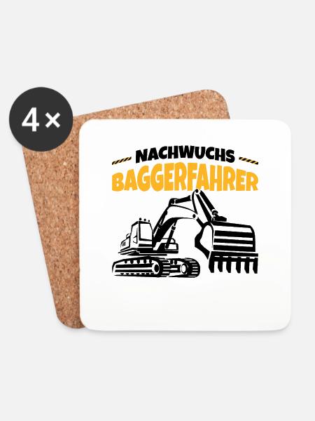 Bagger - Untersetzer (4er-Set) - Weiß