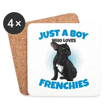 Bulldog français - Dessous de verre (lot de 4) - blanc - Devant