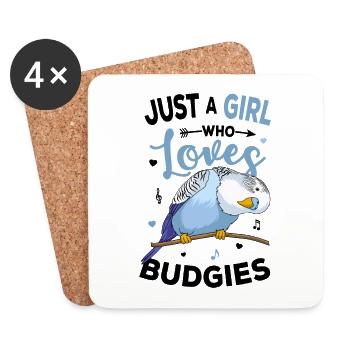 budgerigar - Coasters (set of 4) - white - Front