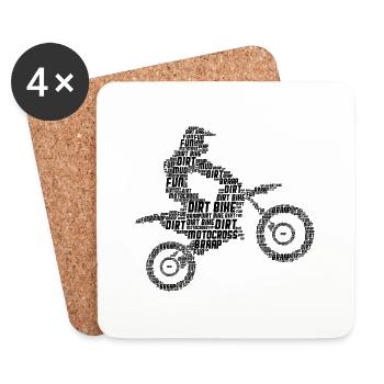 Motocross - Untersetzer (4er-Set) - Weiß - Vorne