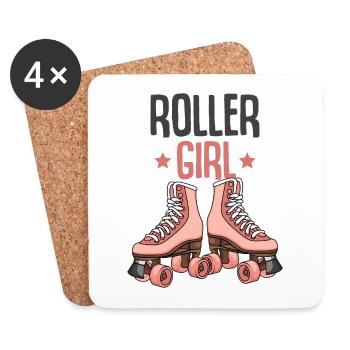 Patins à roulettes filles - Dessous de verre (lot de 4) - blanc - Devant