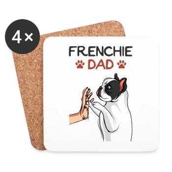 Frenchie Dad Französische Bulldogge Papa - Untersetzer (4er-Set) - Weiß - Vorne