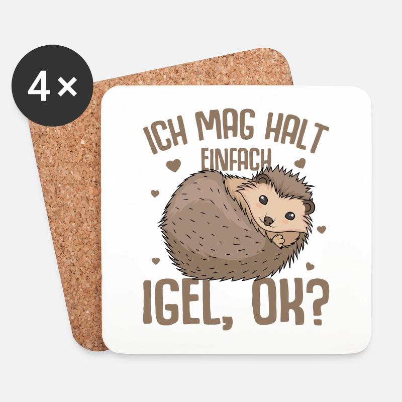 Igel - Untersetzer (4er-Set) - Weiß