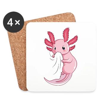 Axolotl - Untersetzer (4er-Set) - Weiß - Vorne