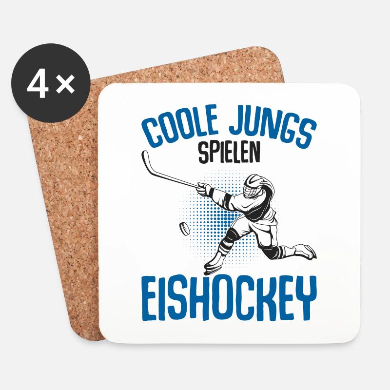 Eishockey - Untersetzer (4er-Set) - Weiß