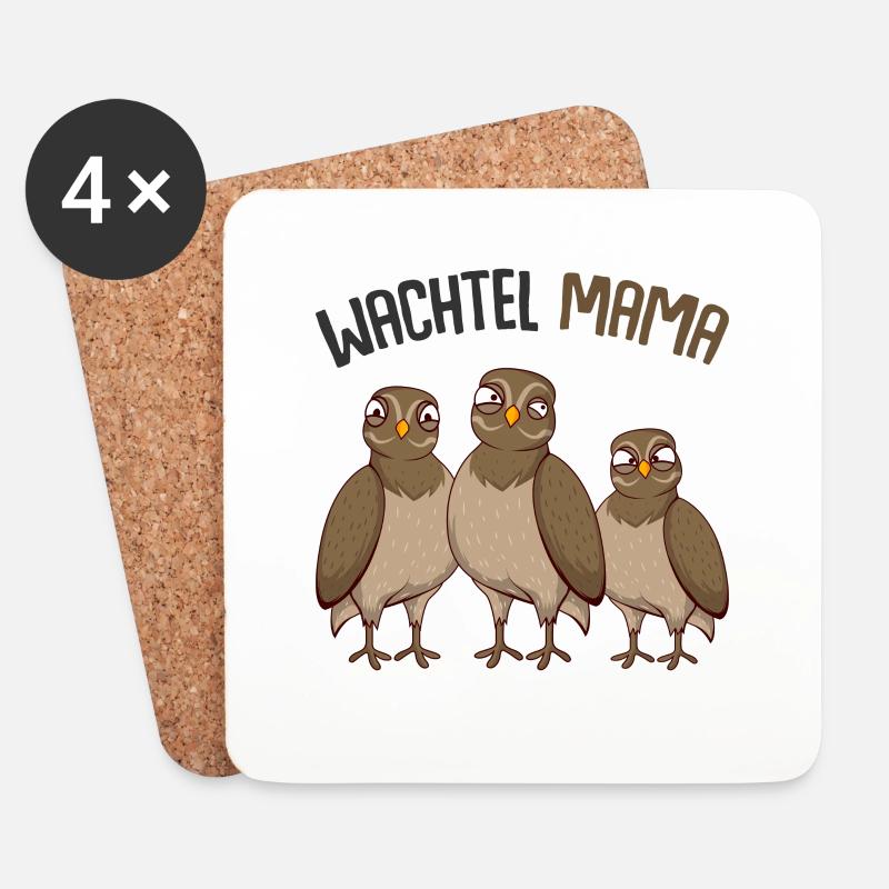 Wachtel - Untersetzer (4er-Set) - Weiß