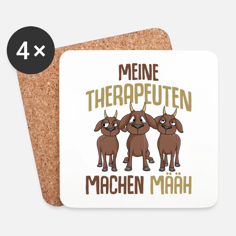 Ziege - Untersetzer (4er-Set) - Weiß