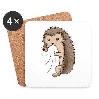 Igel - Untersetzer (4er-Set) - Weiß - Vorne