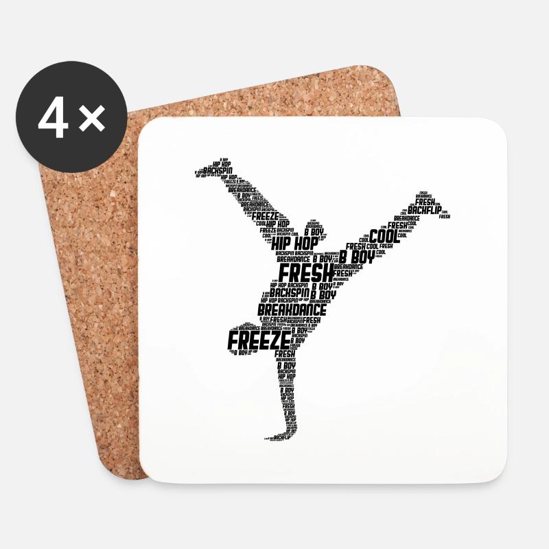 Breakdance - Untersetzer (4er-Set) - Weiß