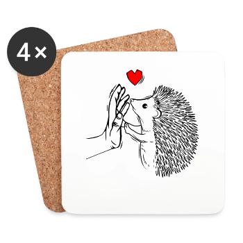 Igel - Untersetzer (4er-Set) - Weiß - Vorne