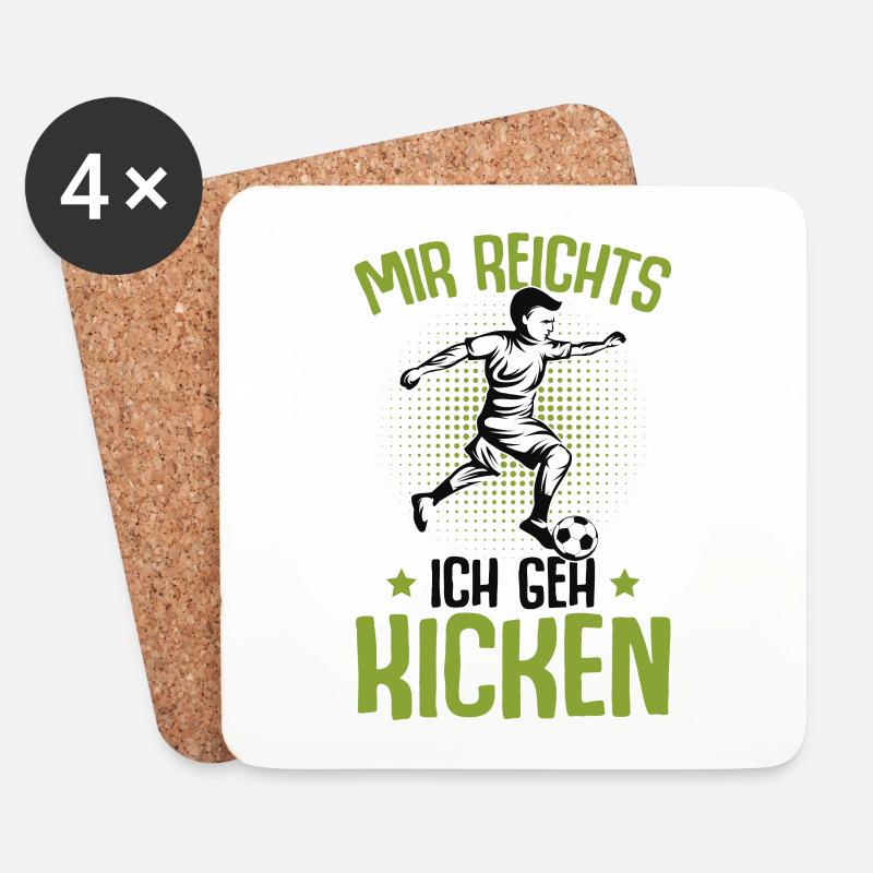 Fußball Kinder - Untersetzer (4er-Set) - Weiß