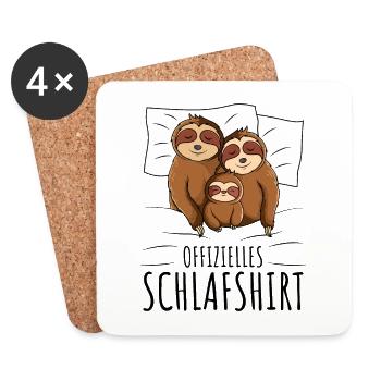 Faultier - Untersetzer (4er-Set) - Weiß - Vorne