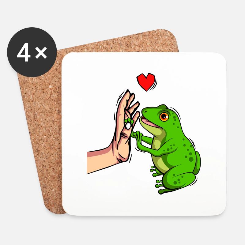 Frosch - Untersetzer (4er-Set) - Weiß