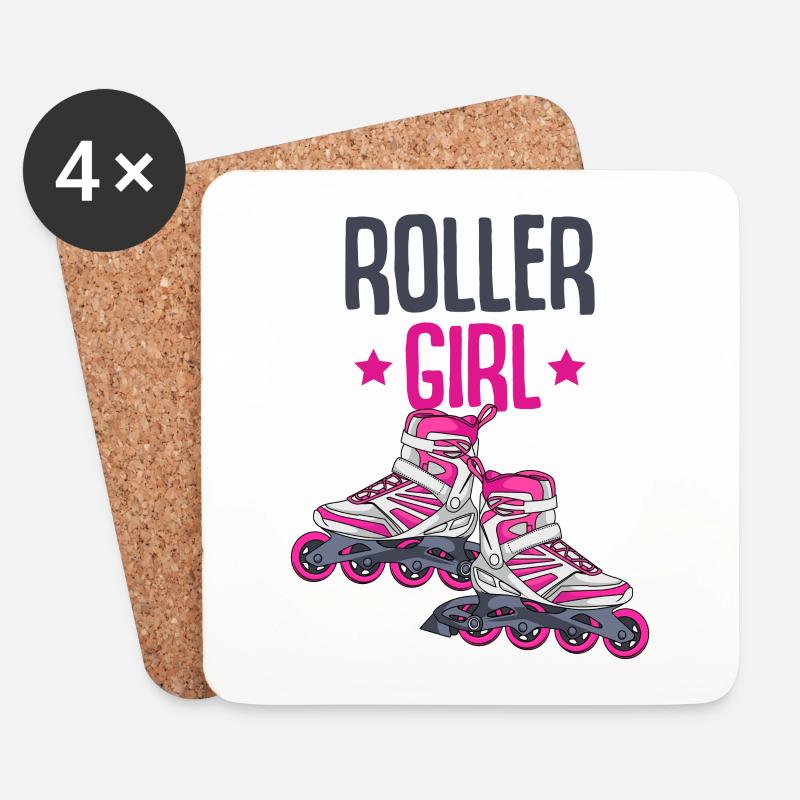 Inline Skates - Untersetzer (4er-Set) - Weiß