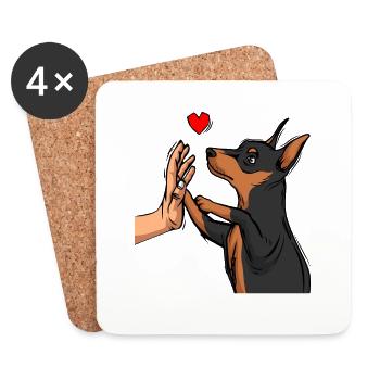 Zwergpinscher Liebe Miniature Pinscher - Coasters (set of 4) - white - Front