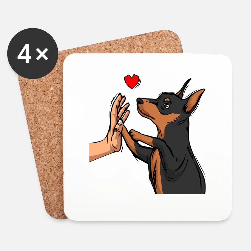 Zwergpinscher Liebe Miniature Pinscher - Untersetzer (4er-Set) - Weiß