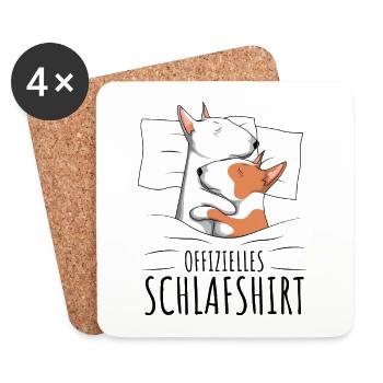 Bullterrier - Untersetzer (4er-Set) - Weiß - Vorne
