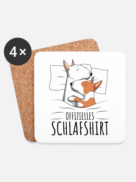 Bullterrier - Untersetzer (4er-Set) - Weiß