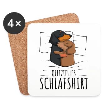 Dackel - Untersetzer (4er-Set) - Weiß - Vorne