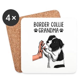 Border Collie Grand-mère Maîtresse de chien - Dessous de verre (lot de 4) - blanc - Devant