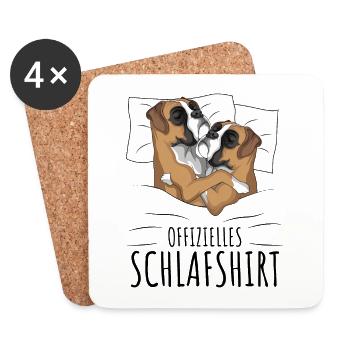 Boxer Hund - Untersetzer (4er-Set) - Weiß - Vorne