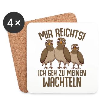 Wachtel - Untersetzer (4er-Set) - Weiß - Vorne