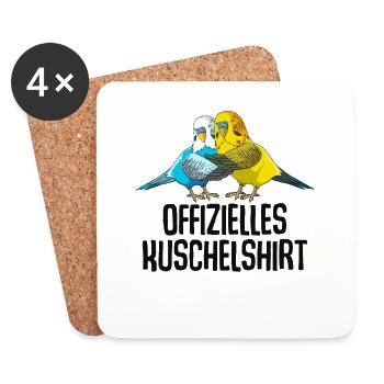 Wellensittich - Untersetzer (4er-Set) - Weiß - Vorne
