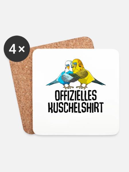 Wellensittich - Untersetzer (4er-Set) - Weiß