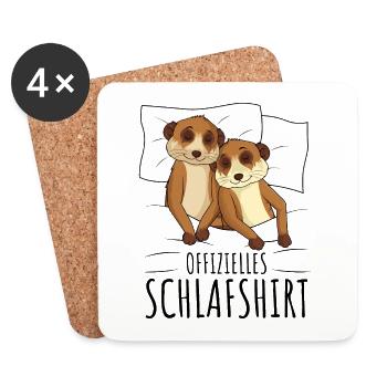 Erdmännchen - Untersetzer (4er-Set) - Weiß - Vorne