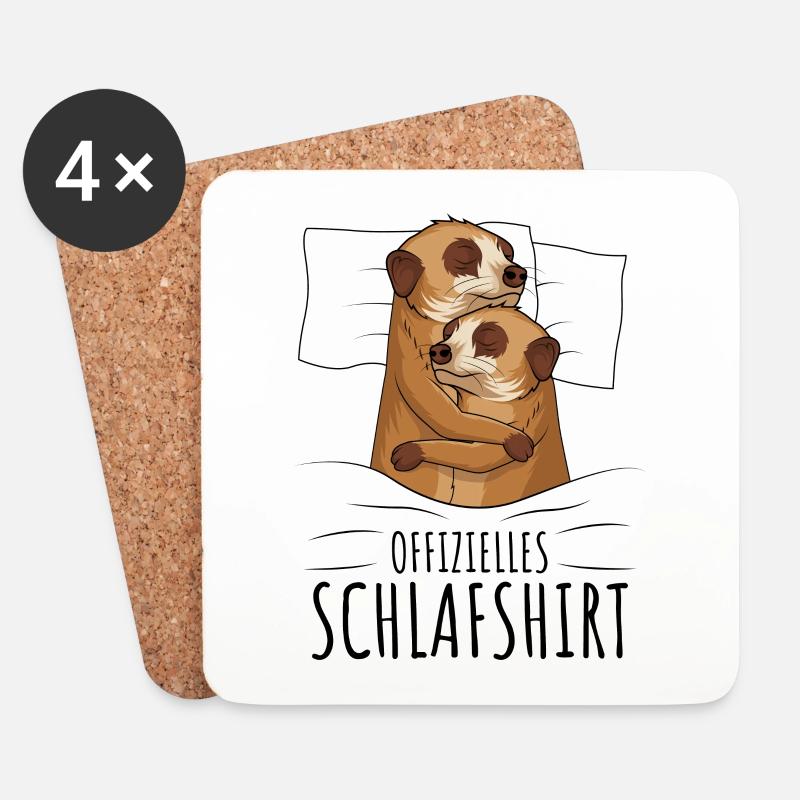 Erdmännchen - Untersetzer (4er-Set) - Weiß